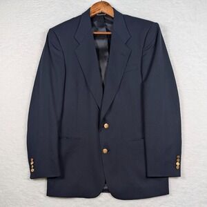 Vintage Christian Dior Monsieur Blazer Mens 41L Navy Gold Button Sport Coat USA